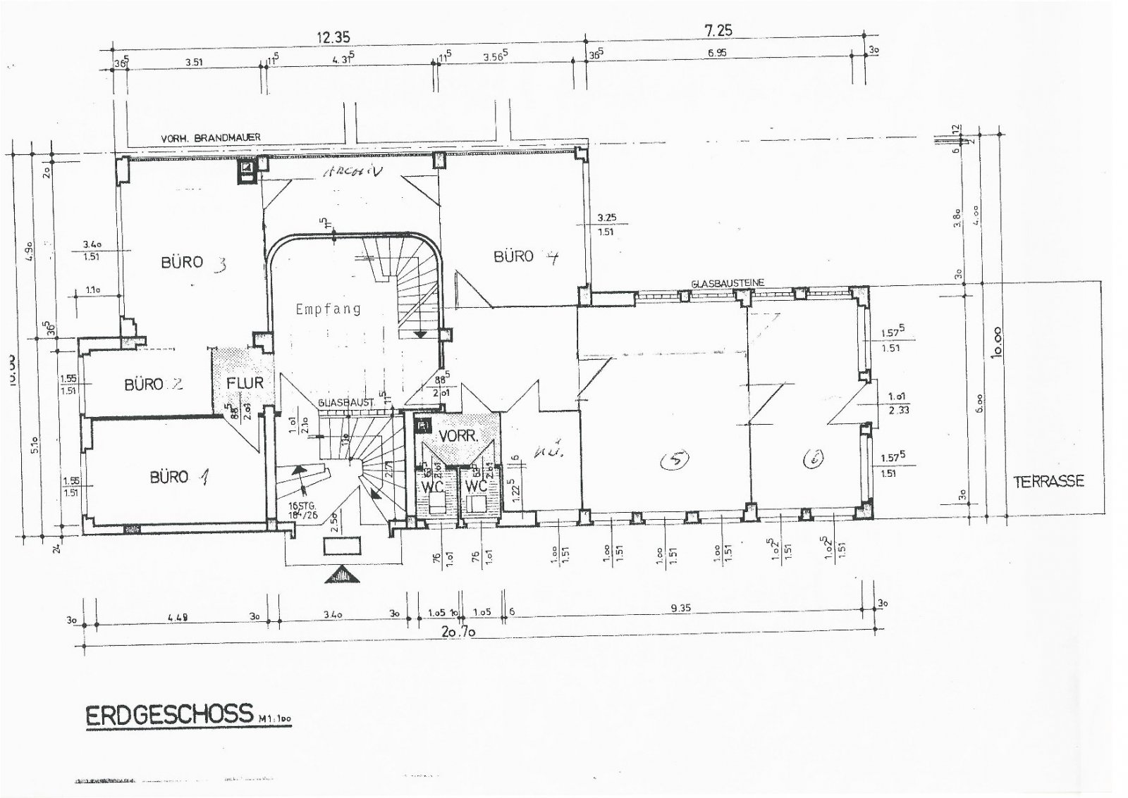 °°° ERSTBEZUG NACH SANIERUNG °°° Büro-/Praxis mit 5-6 Zi., TERRASSE, Küche im Westend