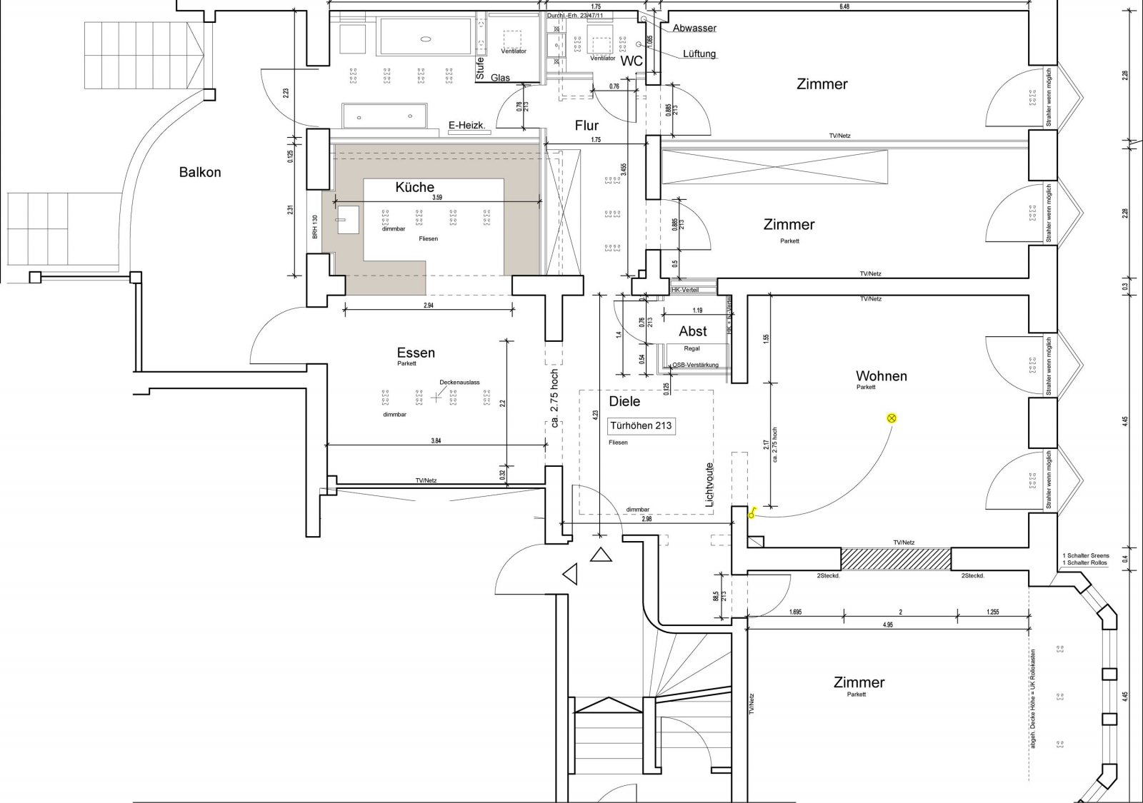 Altbau trifft Design - hochwertig sanierte 4-5 Zi. Whg. mit EBK, Balkon in Toplage